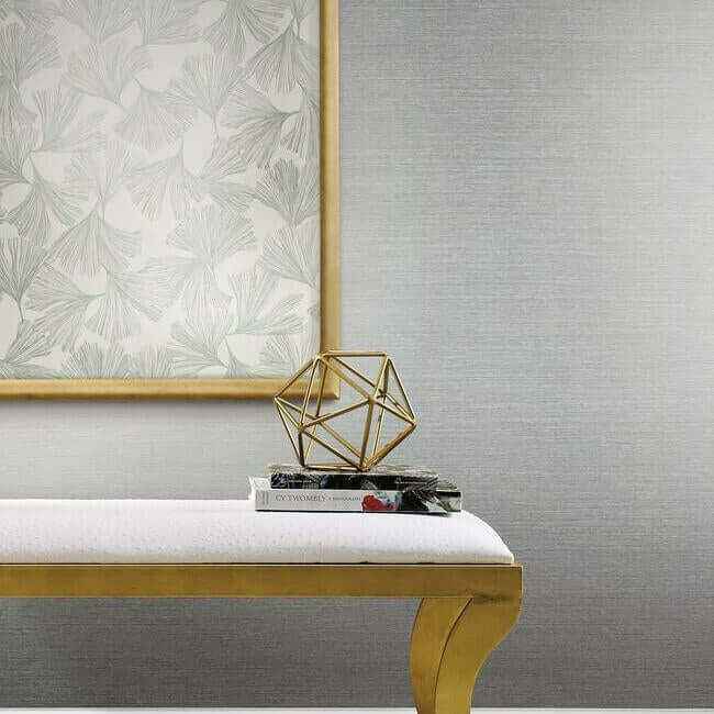 Shining Sisal Silver Metallic Wallpaper - York Wallcoverings - DD3731 - York Wallcoverings Wallpaper