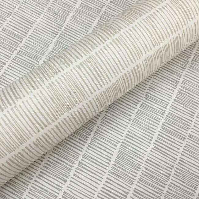 Horizontal Hash Marks White & Cream Wallpaper - York Wallcoverings - BW3812 - York Wallcoverings Wallpaper