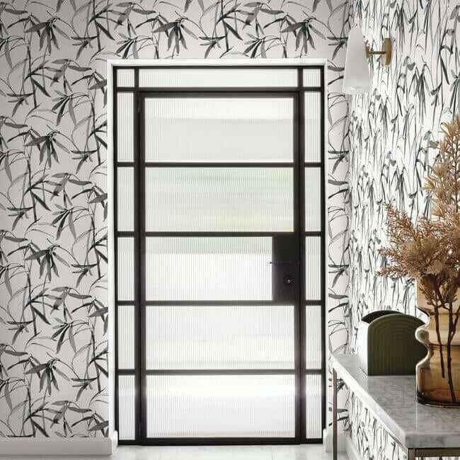 Bamboo Ink Black & White Wallpaper - York Wallcoverings - BW3843 - York Wallcoverings Wallpaper
