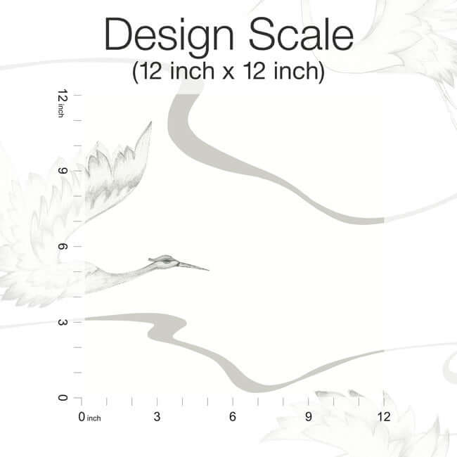 soaring-cranes-white-silver-wallpaper-york-wallcoverings-bw3873 - York Wallpaper Wallpaper