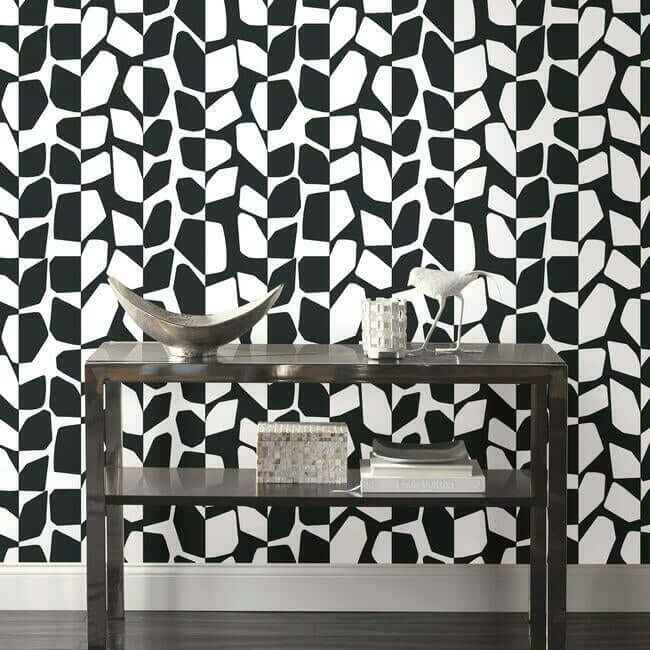Primitive Vines Black & White Wallpaper - York Wallcoverings - BW3893 - York Wallcoverings Wallpaper