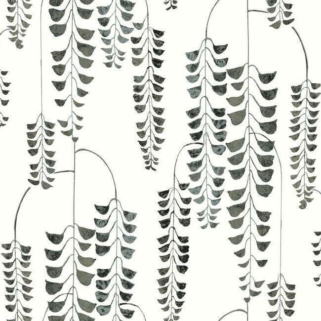 deco-wisteria-wallpaper-blackmetallic-york-wallcoverings-bw3943 - York Wallcoverings Wallpaper