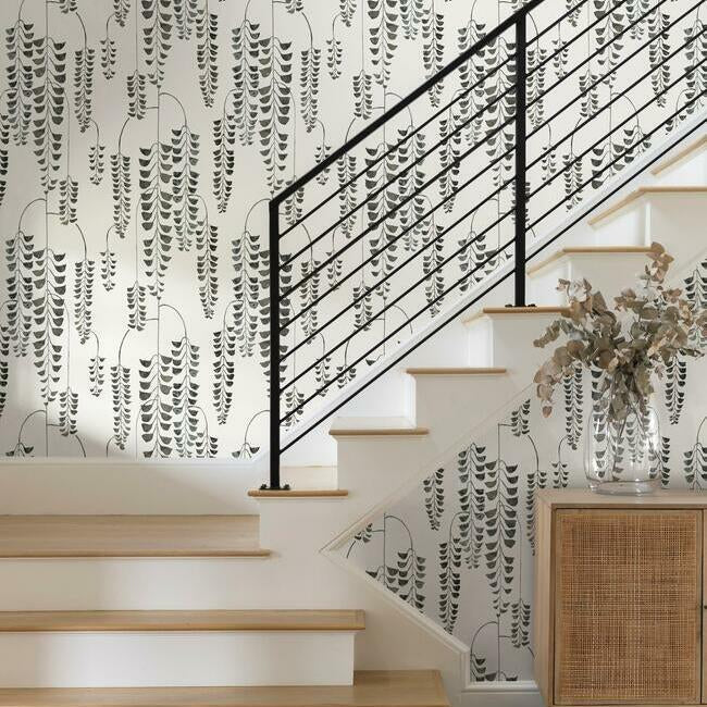 deco-wisteria-wallpaper-blackmetallic-york-wallcoverings-bw3943 - York Wallcoverings Wallpaper