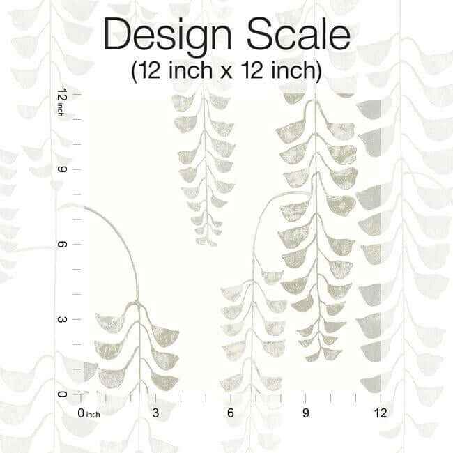Deco Wisteria White & Cream Wallpaper - York Wallcoverings - BW3942 - York Wallcoverings Wallpaper