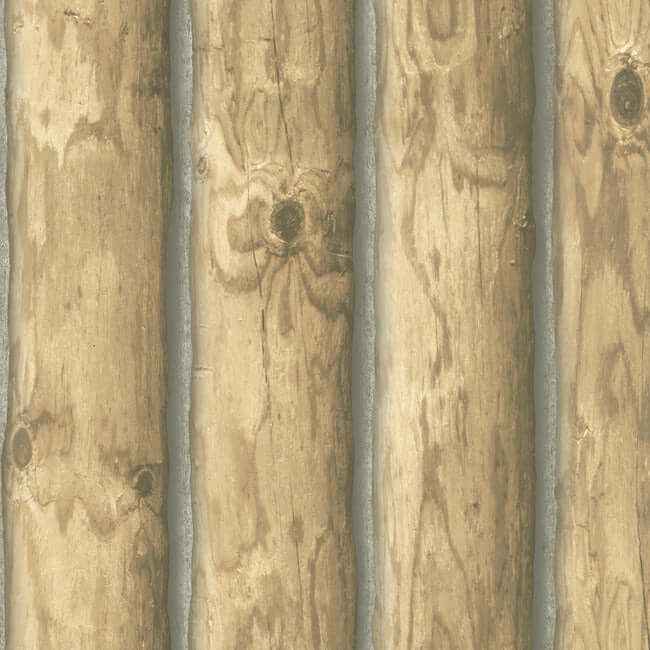 Mountain Logs Light Brown Wallpaper - York Wallcoverings - CH7977 - York Wallcoverings Wallpaper