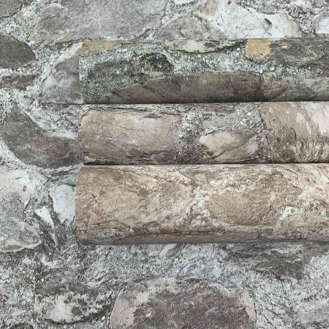 Field Stone Grey Wallpaper - York Wallcoverings - MN1802 - York Wallcoverings Wallpaper