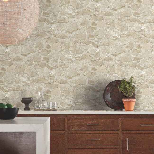 Field Stone Beige Wallpaper - York Wallcoverings - MN1803 - York Wallcoverings Wallpaper