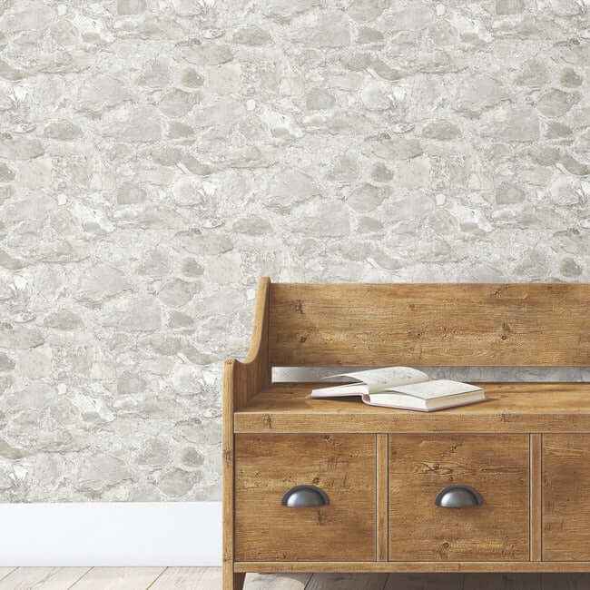 Field Stone Taupe Wallpaper - York Wallcoverings - MN1801 - York Wallcoverings Wallpaper