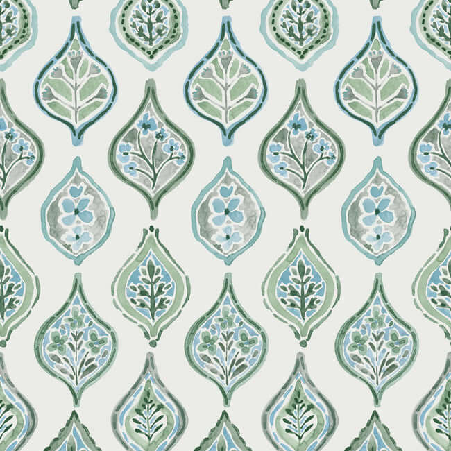 marketplace-motif-pale-grey-green-wallpaper-york-wallcoverings-mn1851 - York Wallcoverings Wallpaper