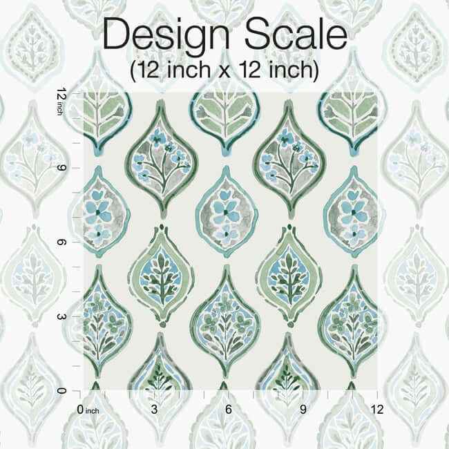Marketplace Motif Pale Grey & Green Wallpaper - York Wallcoverings - MN1851 - York Wallcoverings Wallpaper