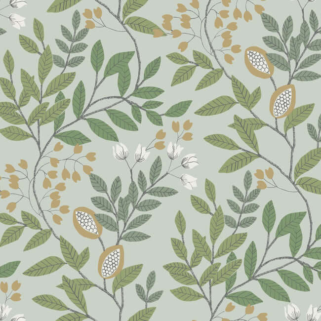 eden-retreat-green-gold-wallpaper-york-wallcoverings-mn1840 - York Wallcoverings Wallpaper