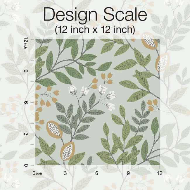 Eden Retreat Green & Gold Wallpaper - York Wallcoverings - MN1840 - York Wallcoverings Wallpaper