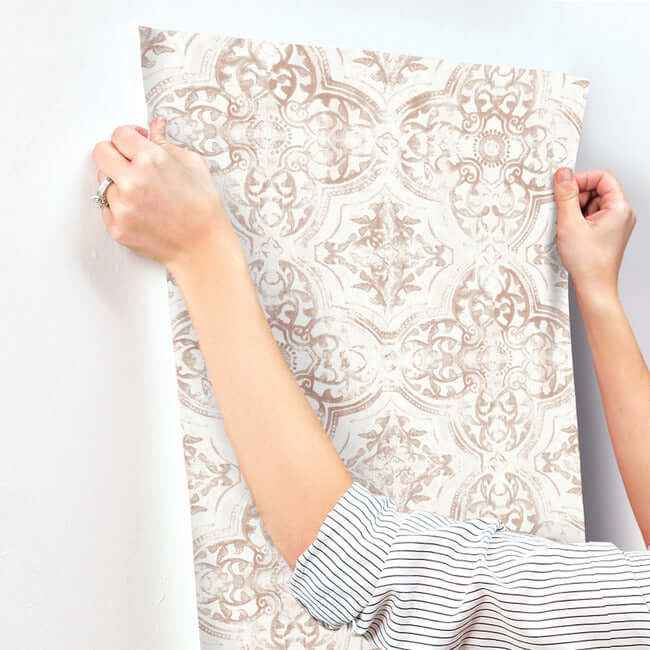 Quartet Off White & Tan Wallpaper - York Wallcoverings - MN1892 - York Wallcoverings Wallpaper
