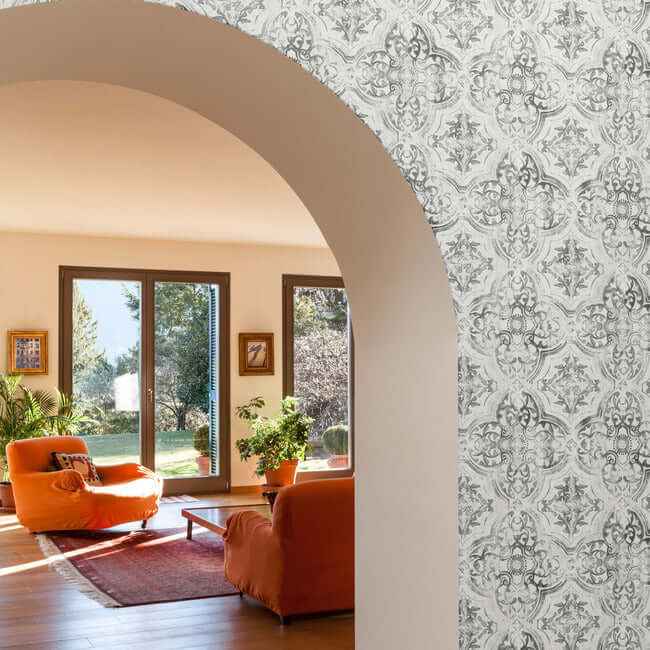 Quartet White & Black Wallpaper - York Wallcoverings - MN1890 - York Wallcoverings Wallpaper