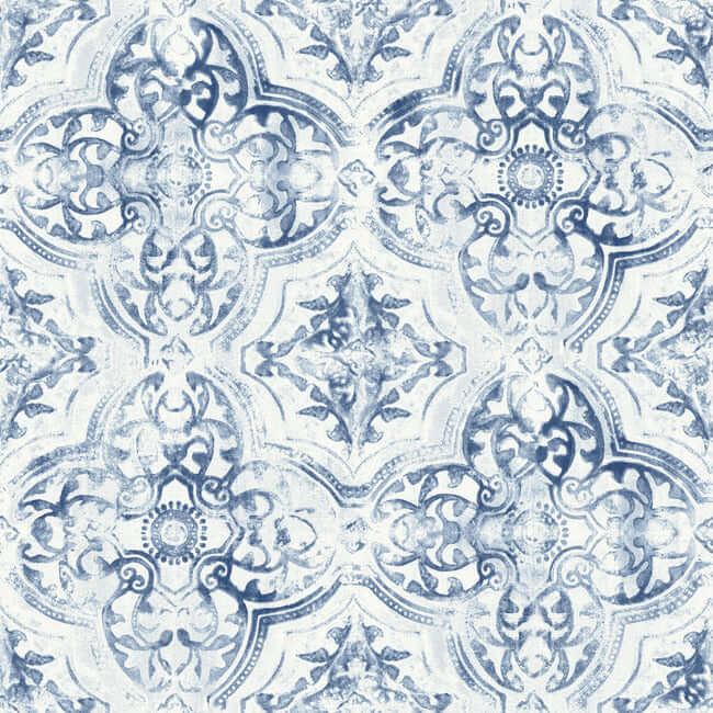 quartet-white-blue-wallpaper-york-wallcoverings-mn1891 - York Wallcoverings Wallpaper