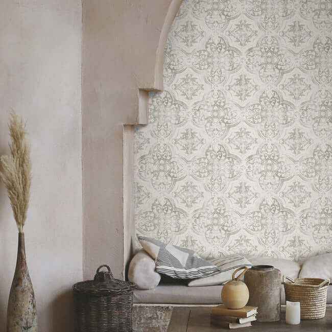 Quartet White & Neutral Wallpaper - York Wallcoverings - MN1893 - York Wallcoverings Wallpaper