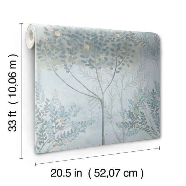 Orchard Blue & Grey Wallpaper - York Wallcoverings - MN1820 - York Wallcoverings Wallpaper