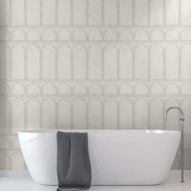Arches Beige & Pearl Wallpaper - York Wallcoverings - MN1831 - York Wallcoverings Wallpaper