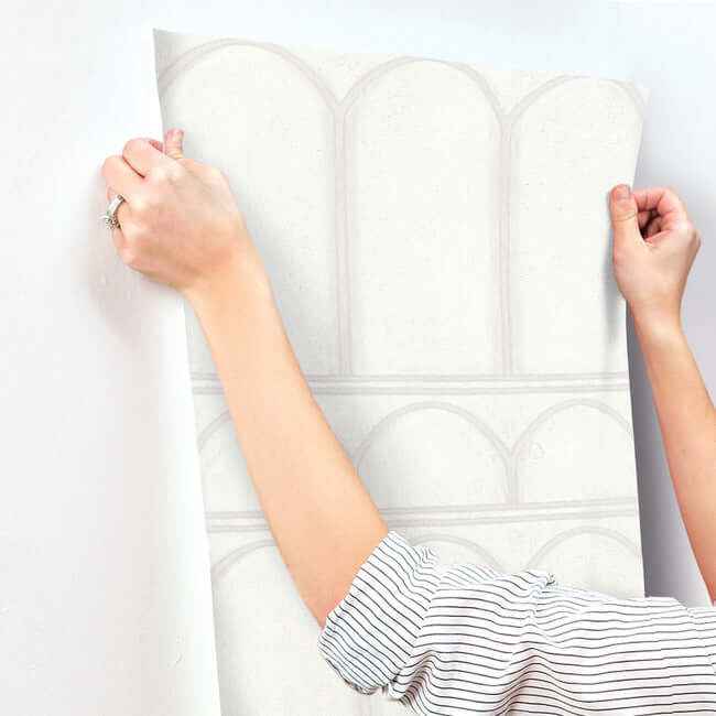 Arches White & Pearl Wallpaper - York Wallcoverings - MN1830 - York Wallcoverings Wallpaper