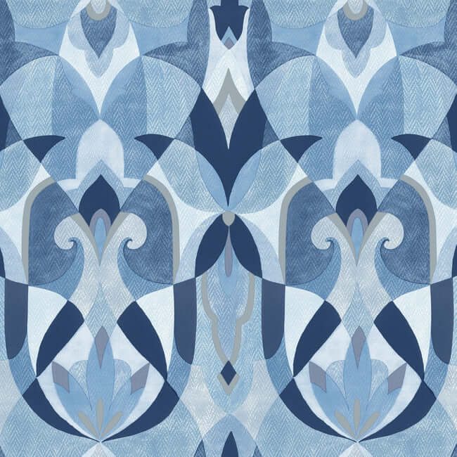 malta-blue-silver-wallpaper-york-wallcoverings-mn1920 - York Wallcoverings Wallpaper