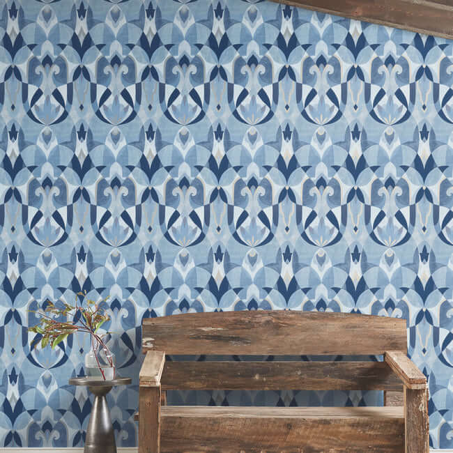 malta-blue-silver-wallpaper-york-wallcoverings-mn1920 - York Wallcoverings Wallpaper