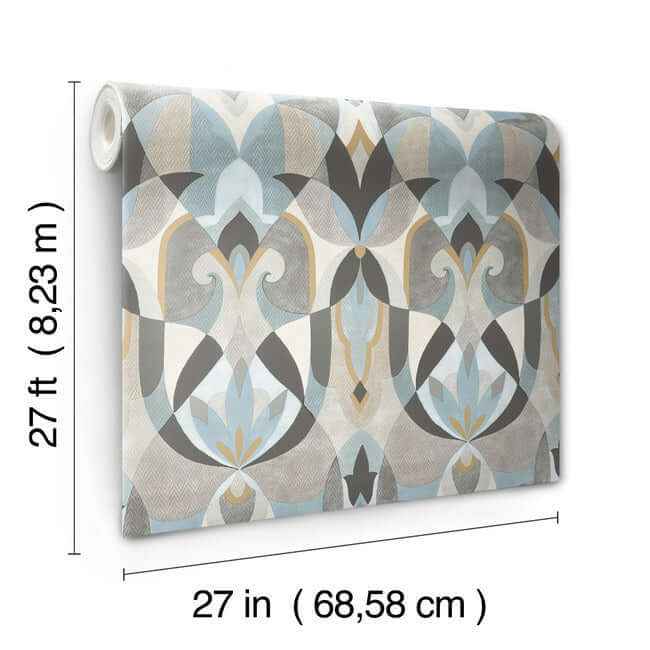 Malta Neutal & Blue Wallpaper - York Wallcoverings - MN1921 - York Wallcoverings Wallpaper