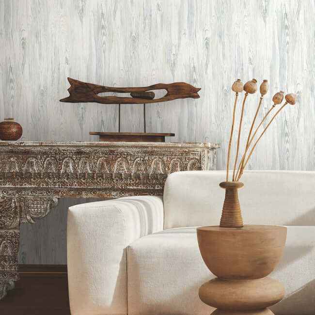 Rusticano White & Blue Wallpaper - York Wallcoverings - MN1952 - York Wallcoverings Wallpaper