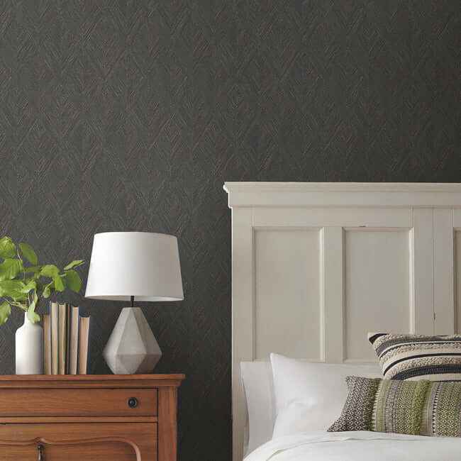Belmont Black Wallpaper - York Wallcoverings - OM3632 - York Wallcoverings Wallpaper