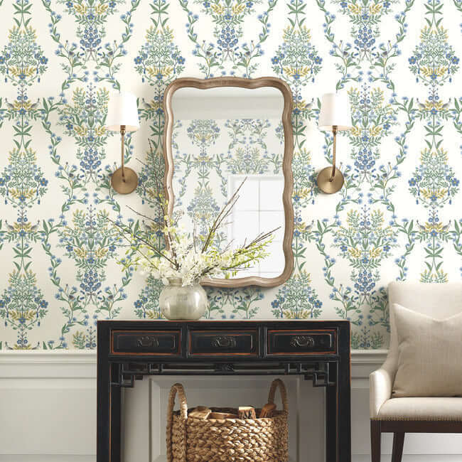 luxembourg-wallpaper-indigo-york-wallcoverings-rp7330 - York Wallcoverings Wallpaper