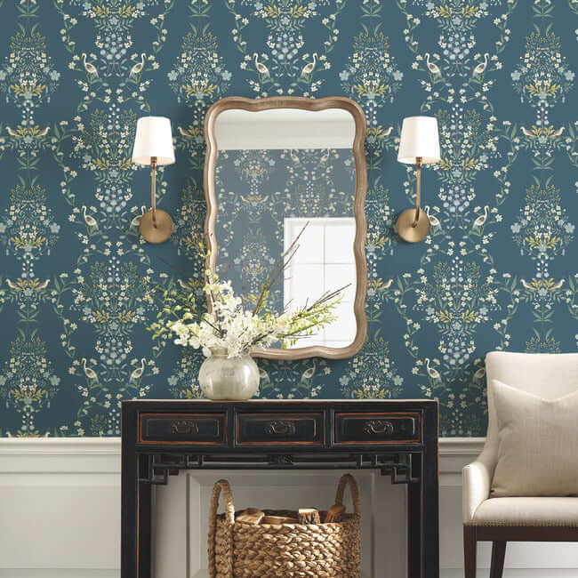luxembourg-blue-green-wallpaper-york-wallcoverings-rp7331 - York Wallpaper Wallpaper