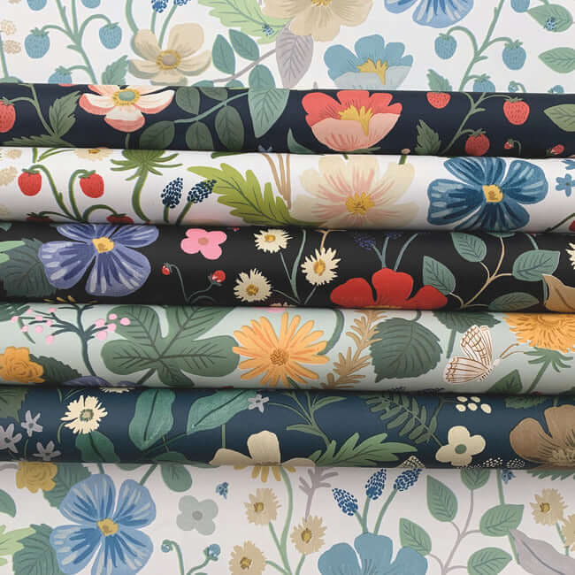 strawberry-fields-blue-green-wallpaper-york-wallcoverings-rp7359 - York Wallpaper Wallpaper