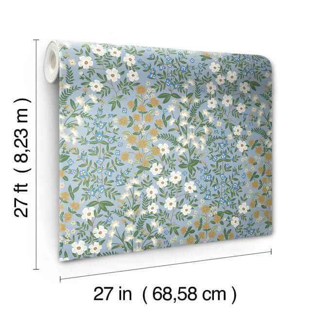 Wildwood Garden Blue & White Wallpaper - York Wallcoverings - RP7379 - York Wallcoverings Wallpaper