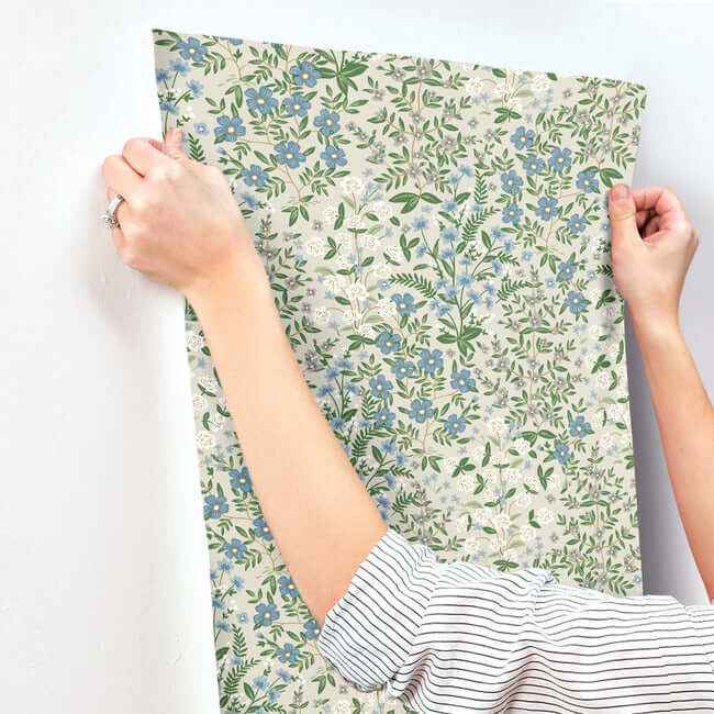 Wildwood Garden Beige & Green Wallpaper - York Wallcoverings - RP7375 - York Wallcoverings Wallpaper