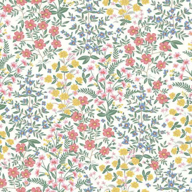 Wildwood Garden White & Pink Wallpaper - York Wallcoverings - RP7377