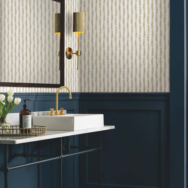 eden-wallpaper-white-metallic-gold-york-wallcoverings-rp7343 - York Wallcoverings Wallpaper