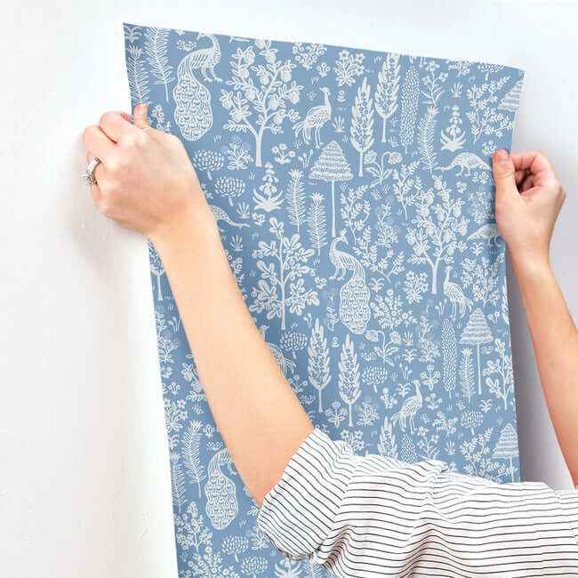 Menagerie Toile Light Blue Wallpaper - York Wallcoverings - RP7370 - York Wallcoverings Wallpaper