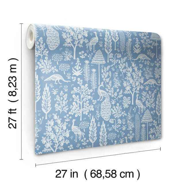 Menagerie Toile Light Blue Wallpaper - York Wallcoverings - RP7370 - York Wallcoverings Wallpaper