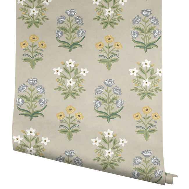 Mughal Rose Beige & Purple Wallpaper - York Wallcoverings - RP7350 - York Wallcoverings Wallpaper