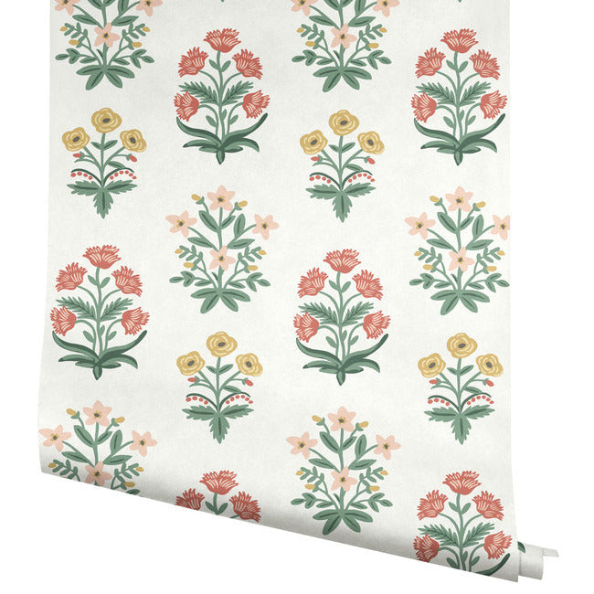 mughal-rose-wallpaper-white-york-wallcoverings-rp7349 - York Wallcoverings Wallpaper
