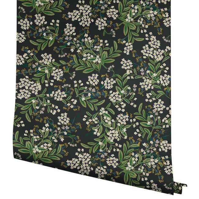 Cornflower Black & Green Wallpaper - York Wallcoverings - RP7384 - York Wallcoverings Wallpaper