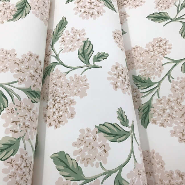 hydrangea-wallpaper-white-blush-york-wallcoverings-rp7393 - York Wallcoverings Wallpaper