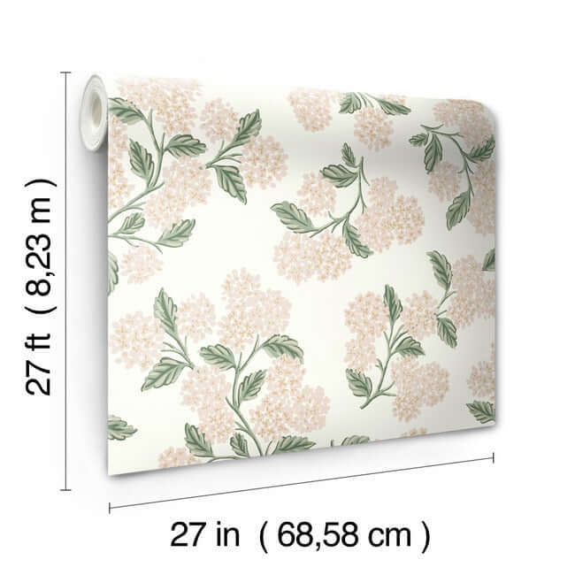 hydrangea-wallpaper-white-blush-york-wallcoverings-rp7393 - York Wallcoverings Wallpaper