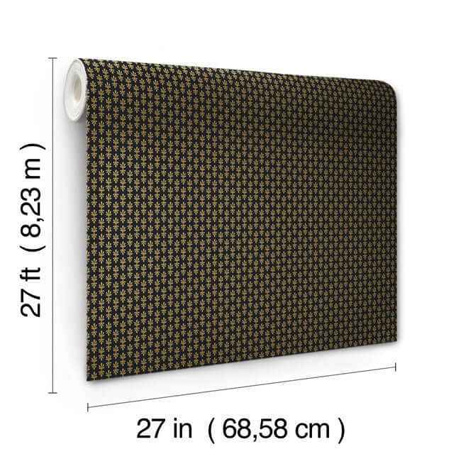 Petal Black Wallpaper - York Wallcoverings - RP7363 - York Wallcoverings Wallpaper