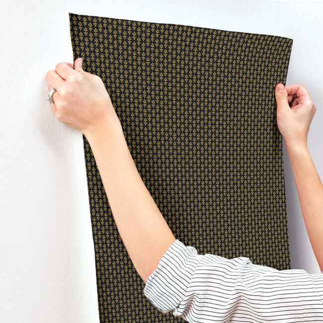 Petal Black Wallpaper - York Wallcoverings - RP7363 - York Wallcoverings Wallpaper