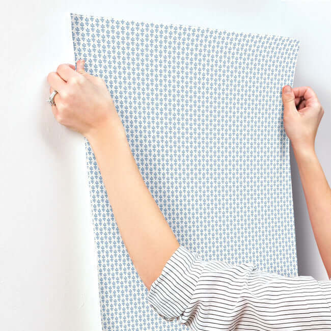 petal-white-blue-wallpaper-york-wallcoverings-rp7365 - York Wallpaper Wallpaper