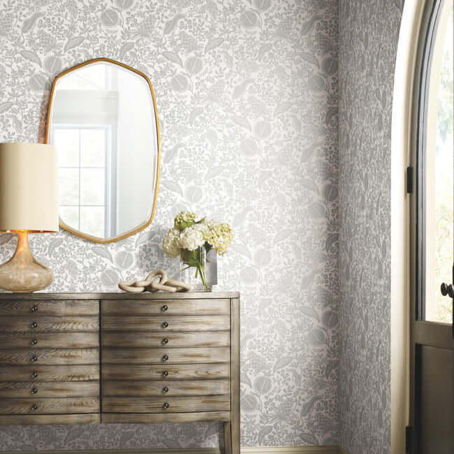 pomegranate-white-black-wallpaper-york-wallcoverings-rp7387 - York Wallpaper Wallpaper
