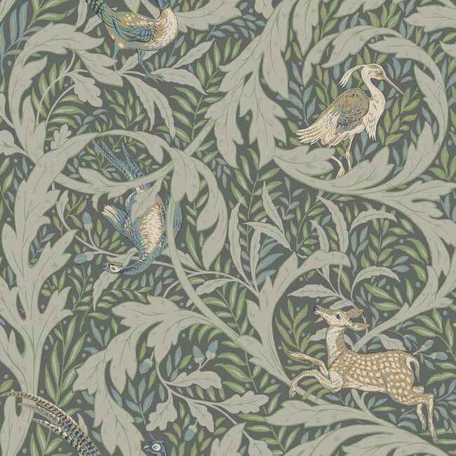 Woodland Tapestry Sage Wallpaper - York Wallcoverings - AC9124