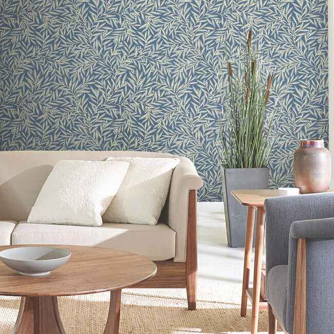 Rowan Dusty Blue Wallpaper - York Wallcoverings - AC9132 - York Wallcoverings Wallpaper