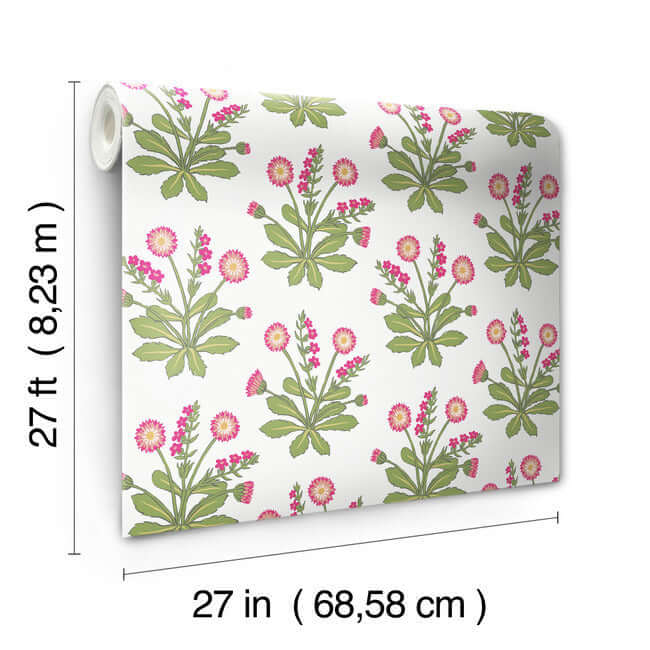 meadow-flowers-wallpaper-whiterose-york-wallcoverings-ac9153 - York Wallcoverings Wallpaper