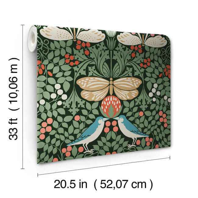 Butterfly Garden Green Metallic Wallpaper - York Wallcoverings - AC9161 - York Wallcoverings Wallpaper